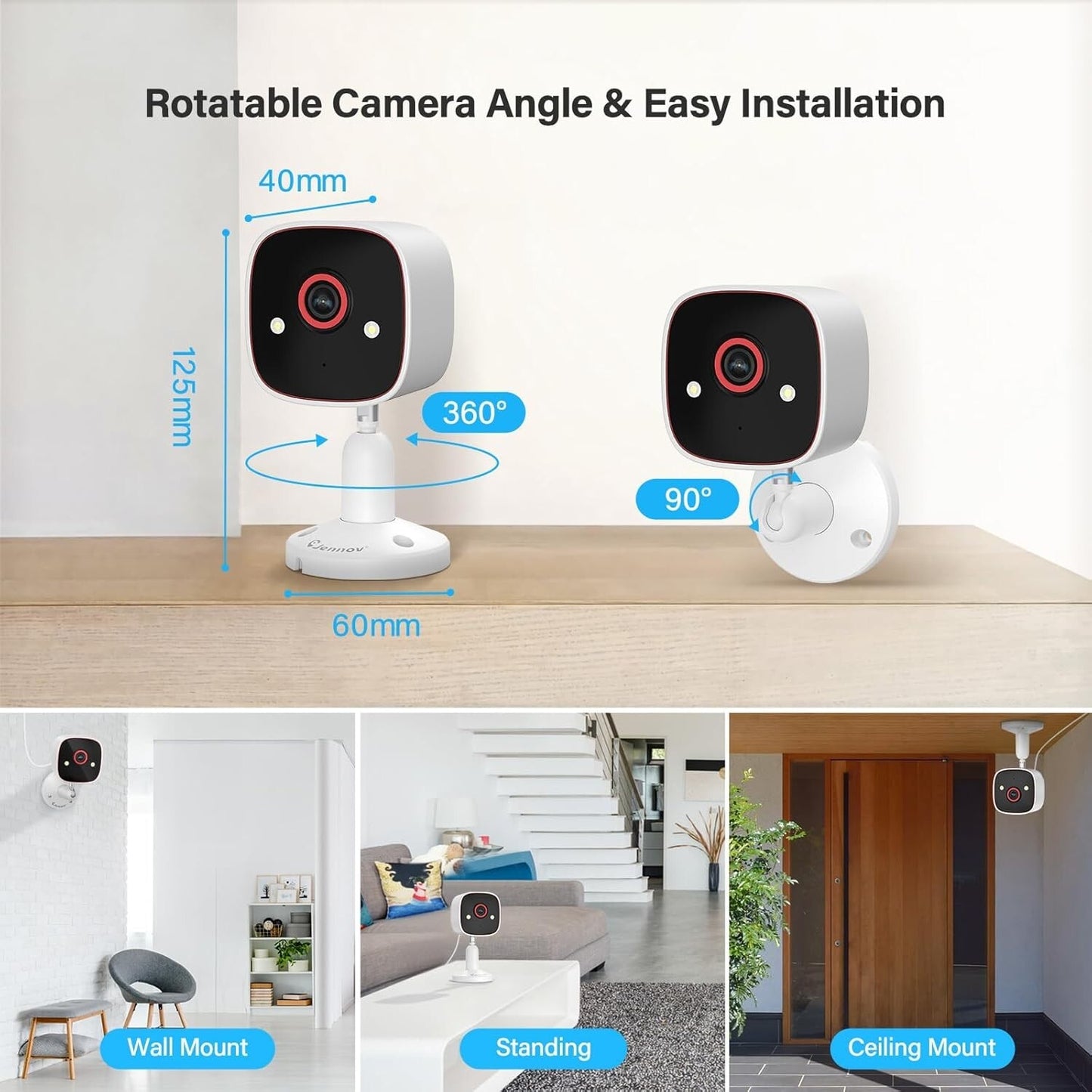 Smart Indoor/Outdoor 2K Security Camera - AI Detection, 2-Way Audio, Waterproof