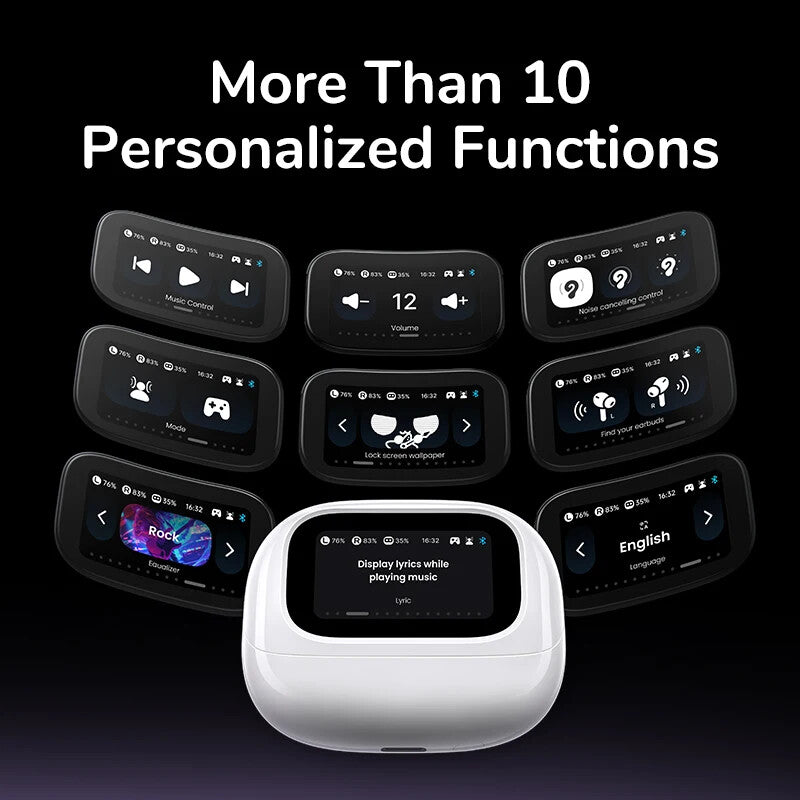 UGREEN ClipBuds Magic TWS Earbuds with LCD Touch Screen Case, 52 dB ANC, LDAC