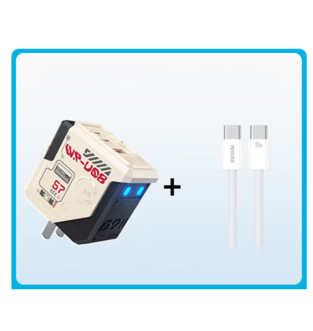WEKOME 67W GaN Wall Charger Cable 3 Port For iPhone 16 15 14 13 Pro Oneplus 13