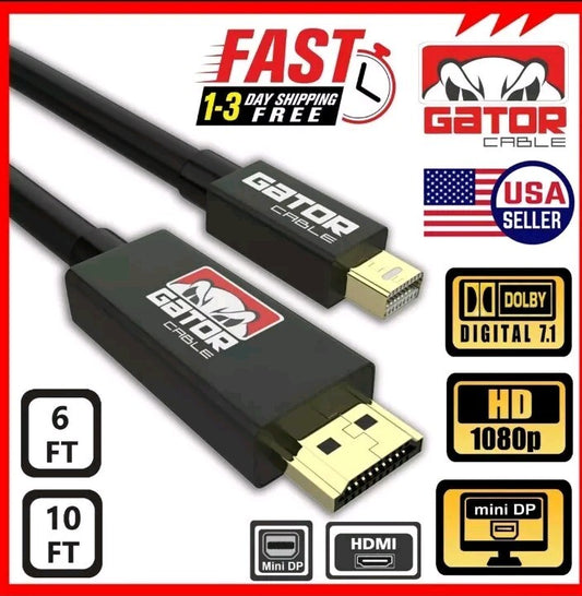 Mini Display Port DP Thunderbolt to HDMI Cable Adapter HD 4K for MacBook Surface