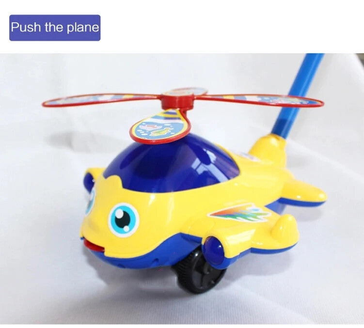 Baby Walker Toy | Hand Push Plane Car for Toddlers Push Along Walking for Kids