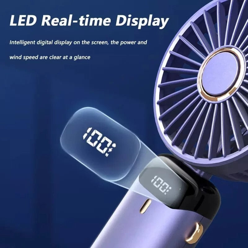 Portable Handheld Personal MINI face Fan 5Speeds Rechargeable Folding For Travel
