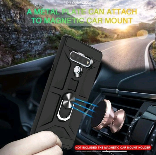 For LG Stylo 6 Case Phone Cover Kickstand Belt Clip + Tempered Glass Protector