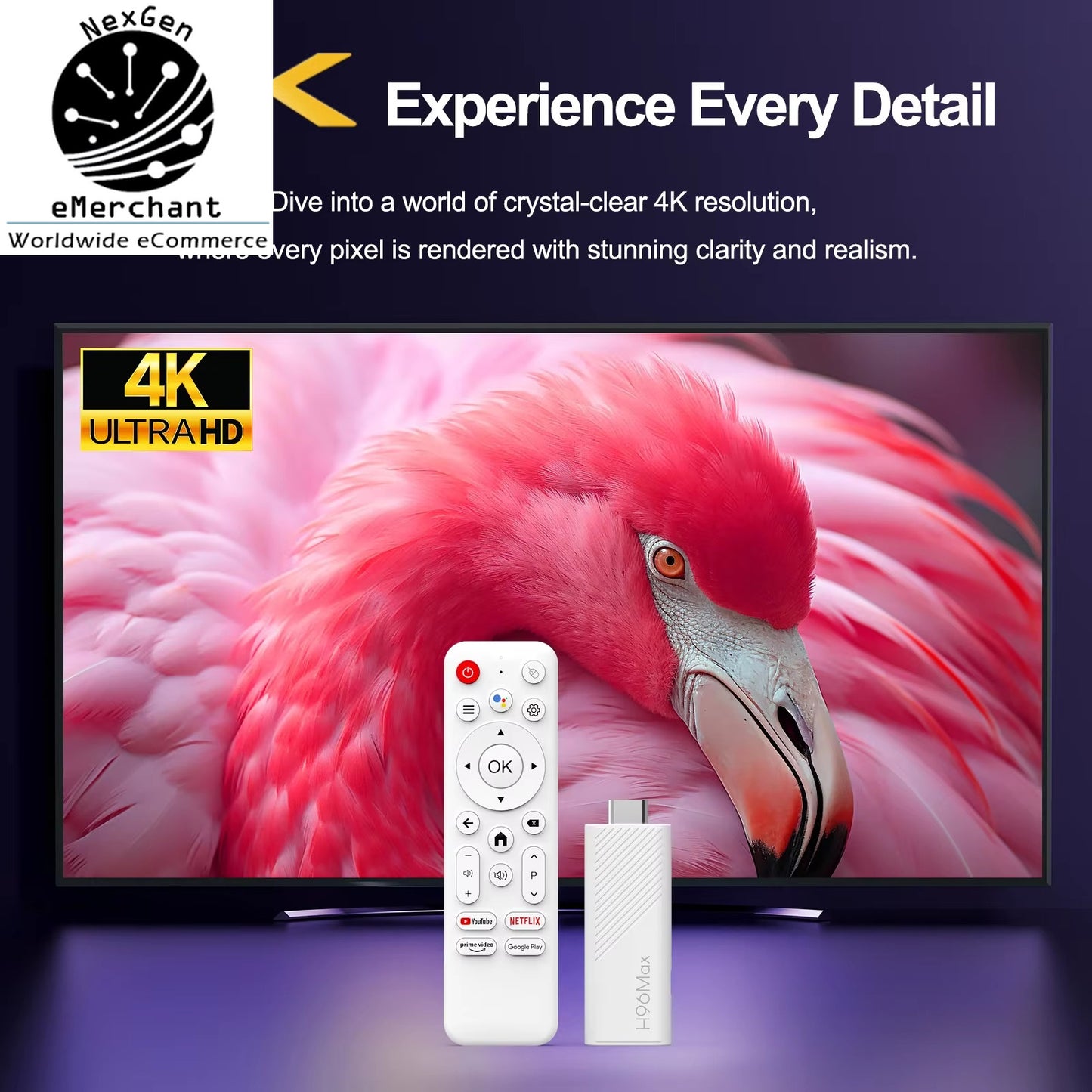 H96 MAX H313 Mini TV Stick – Android 14, 4K HD Streaming, WiFi 6 & Voice Control