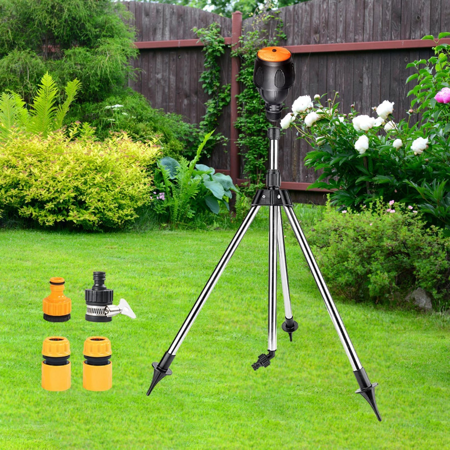 Rotating Tripod Sprinkler with 1/2inch Quick Connector for Greenhouse