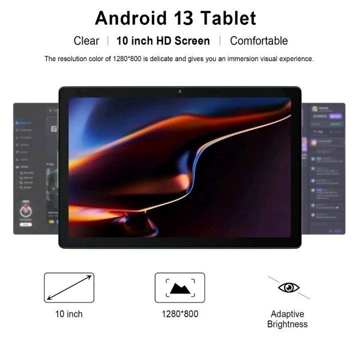 AEEZO Tablet 10.1" Android 13 Tablet 6GB+64GB Quad Core 1280×800 HD PC Xmax