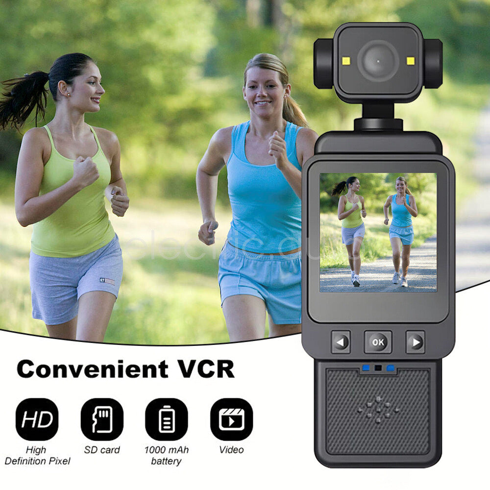 WiFi Camera with Screen 360° Rotatable Lens 1080P HD Photo Video Audio Recorder