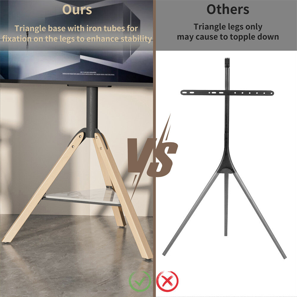 Universal Corner TV Stand with Shelf Height Adjustable Swievel TV Stand 40-75 in