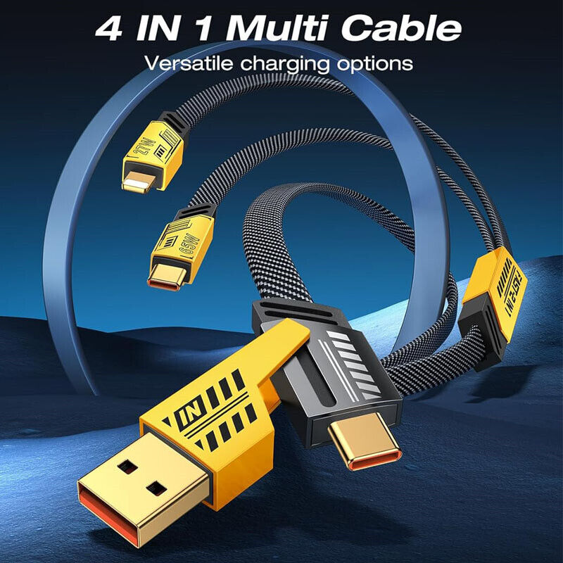 120W Fast Type C Wall Charger 4-in-1 Fast Cable For Samsung A16 A06 A15 A35 A55