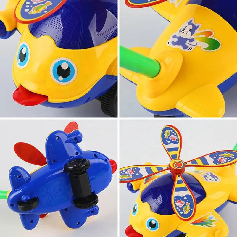 Baby Walker Toy | Hand Push Plane Car for Toddlers Push Along Walking for Kids