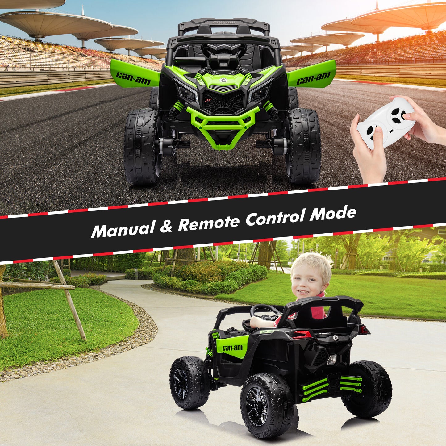 Can-Am Licensed 12V Ride on UTV Car for Kids Electric Fun Toys 4WD Off-Road Quad