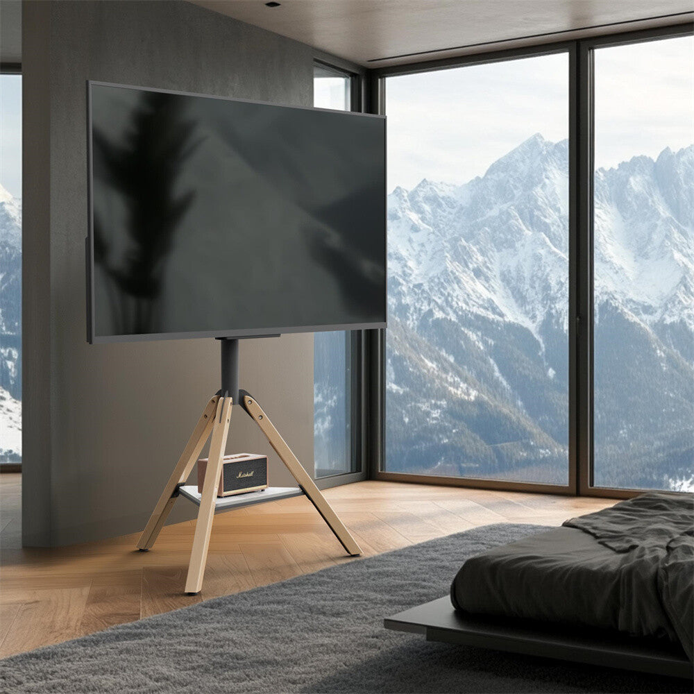 Universal Corner TV Stand with Shelf Height Adjustable Swievel TV Stand 40-75 in