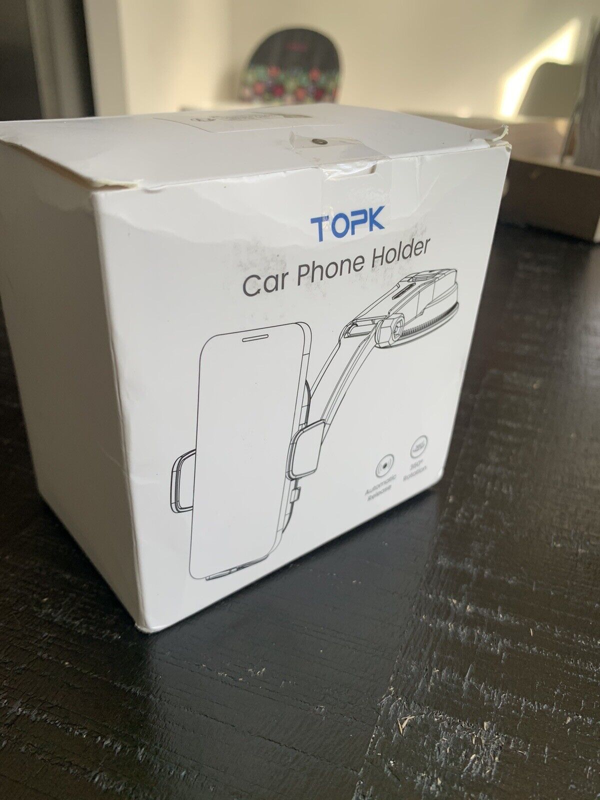 "TOPK D38-C Car Phone Holder: Adjustable Mount for Dashboard"