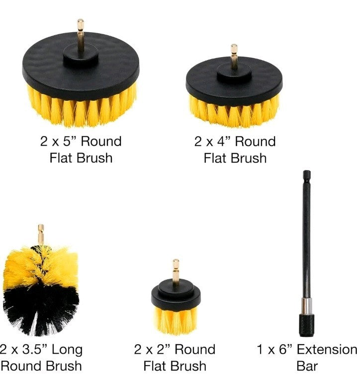 Drill Brush Attachment Set Of 9 Power Scrubber Brush For Cleaning Bathroom Tile