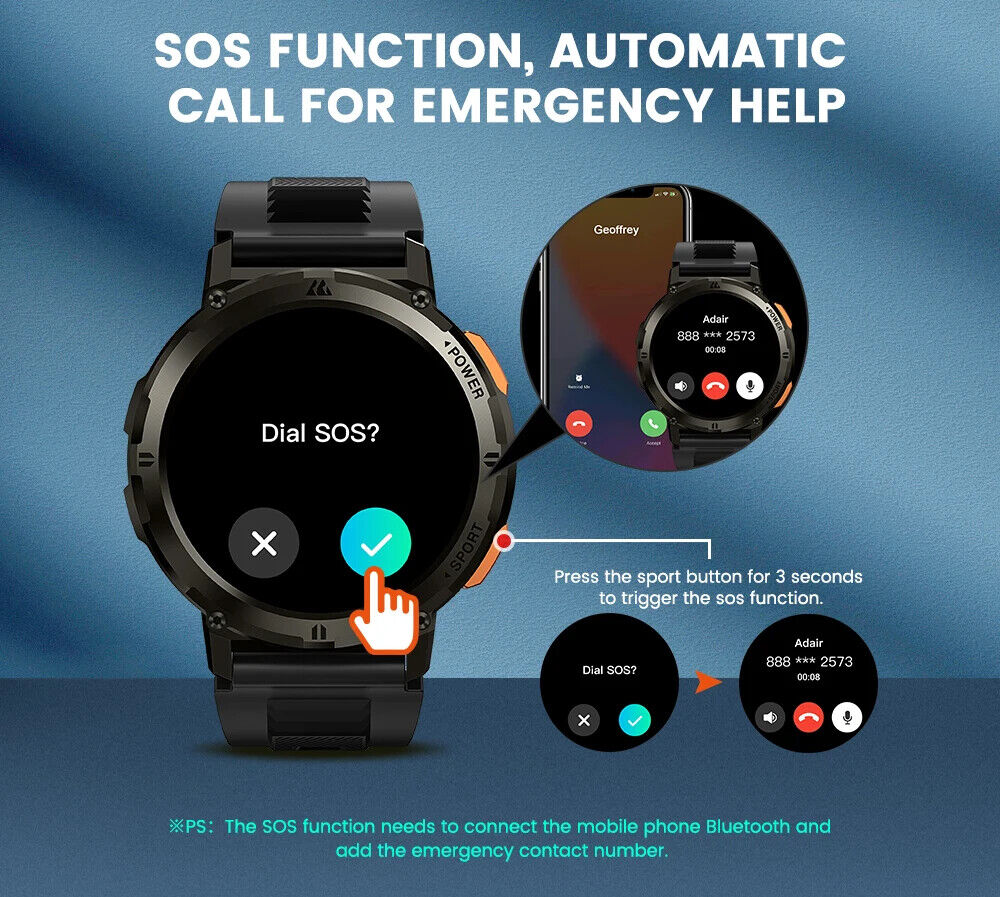 Smartwatches For Men SmartWatch Digital Fitness Electronic 5ATM Waterproof Sport