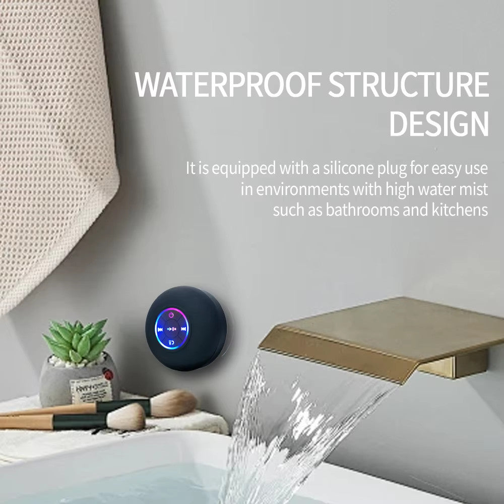 Portable Wireless Bluetooth Speaker LED IPX4 Waterproof Loudspeaker Outdoor Bath