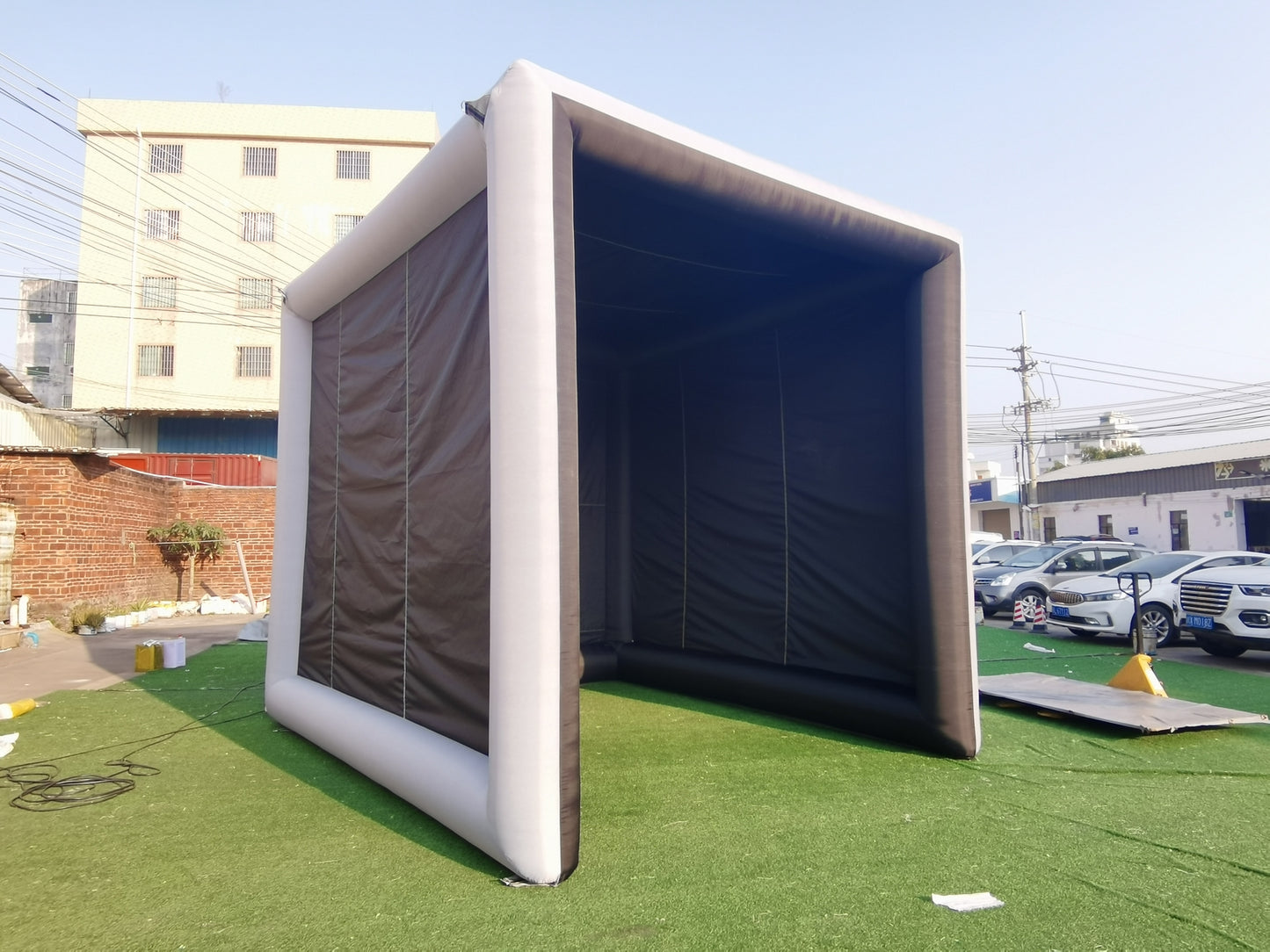 10x9x9ft Oxford Inflatable Golf Practice Swing Simulator Net Cage Tent