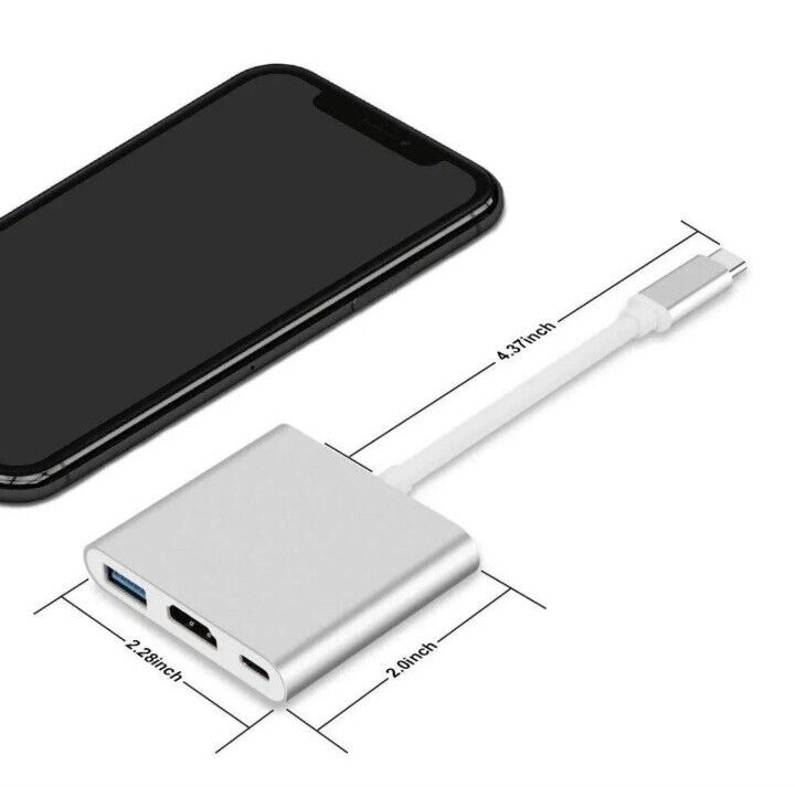 USB-C Type C HDMI Adapter Cable Converter Hub for Macbook Android Phone HDTV TV