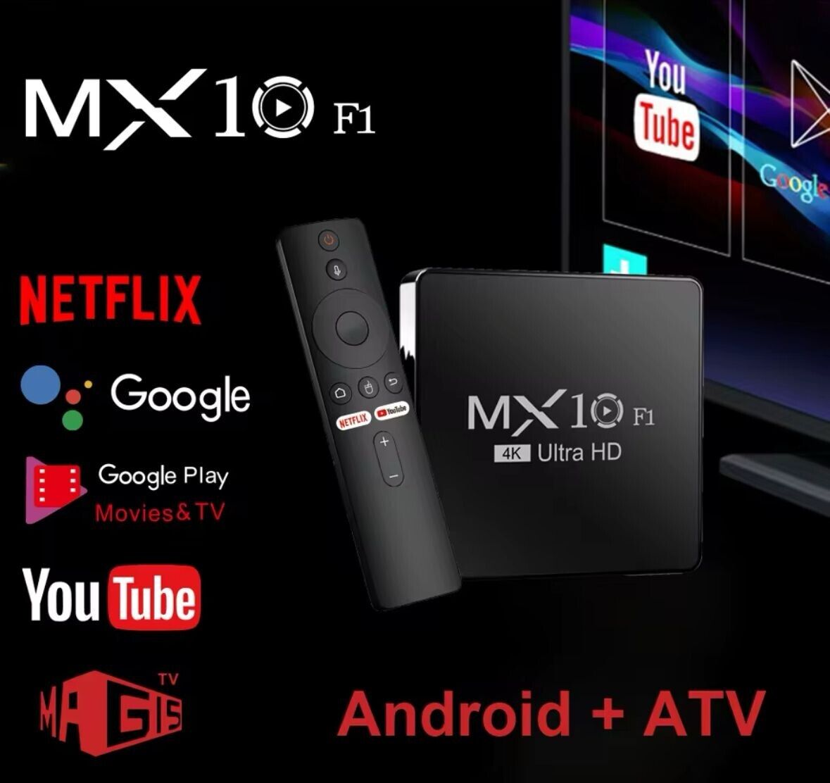 tv box decoder 2024 4k android 13 mx10 f1 digital wholesale