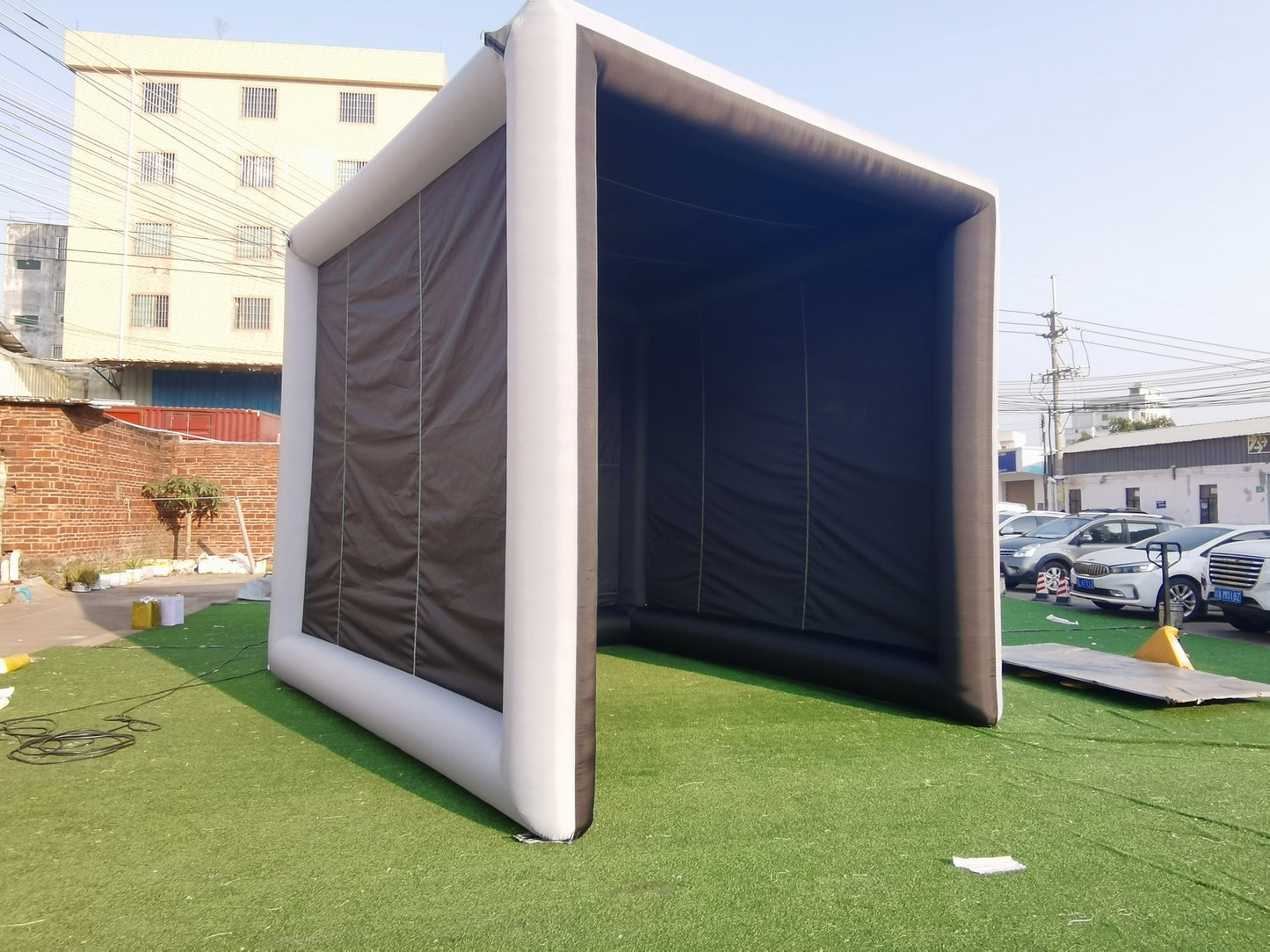 10x9x9ft Oxford Inflatable Golf Practice Swing Simulator Net Cage Tent