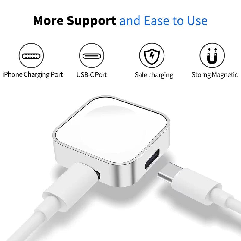 Portable Wireless Charger For Apple Watch Type C 8 Pin Ultra Fast Charger