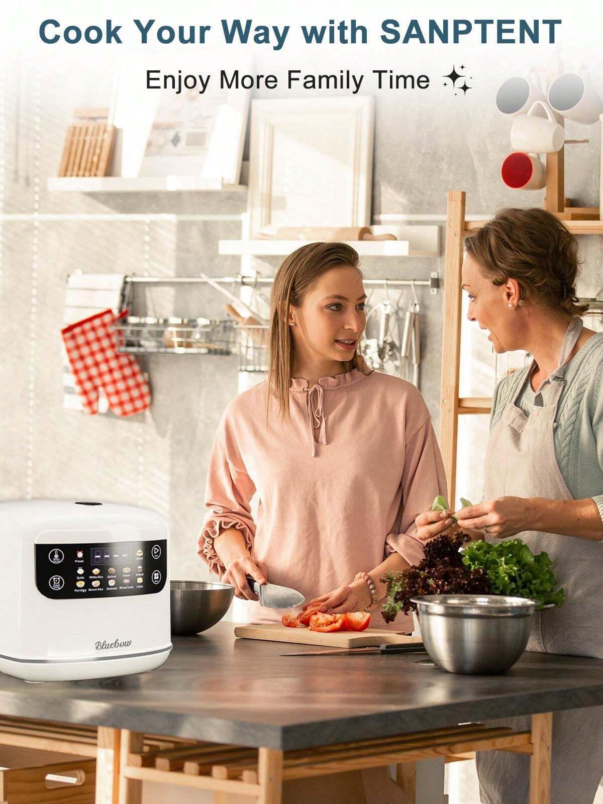 2.1Qt Rice Cooker 12-In-1 Electric Rice Cooker 6-Cup(Uncooked)/12-Cup(Cooked)