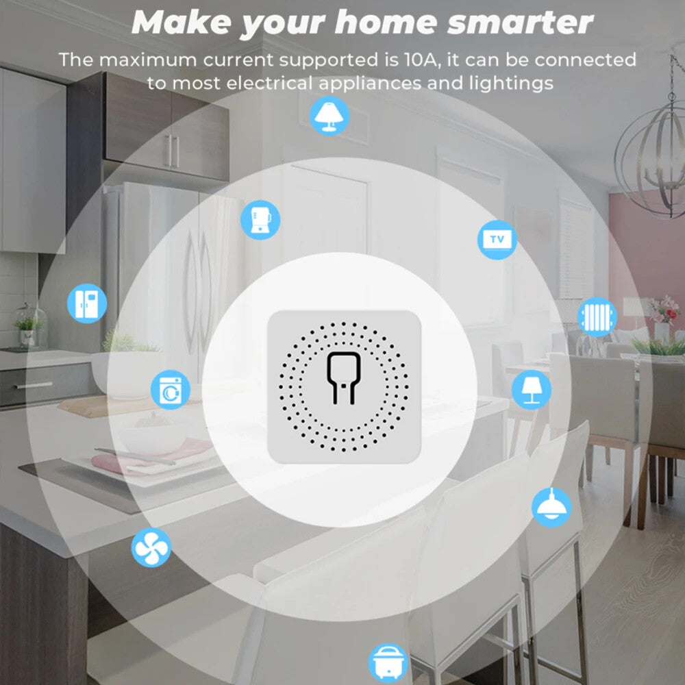 Smart Home ZigBee WiFi Smart Switch with Power Monitor 16A Mini Breaker Voice US