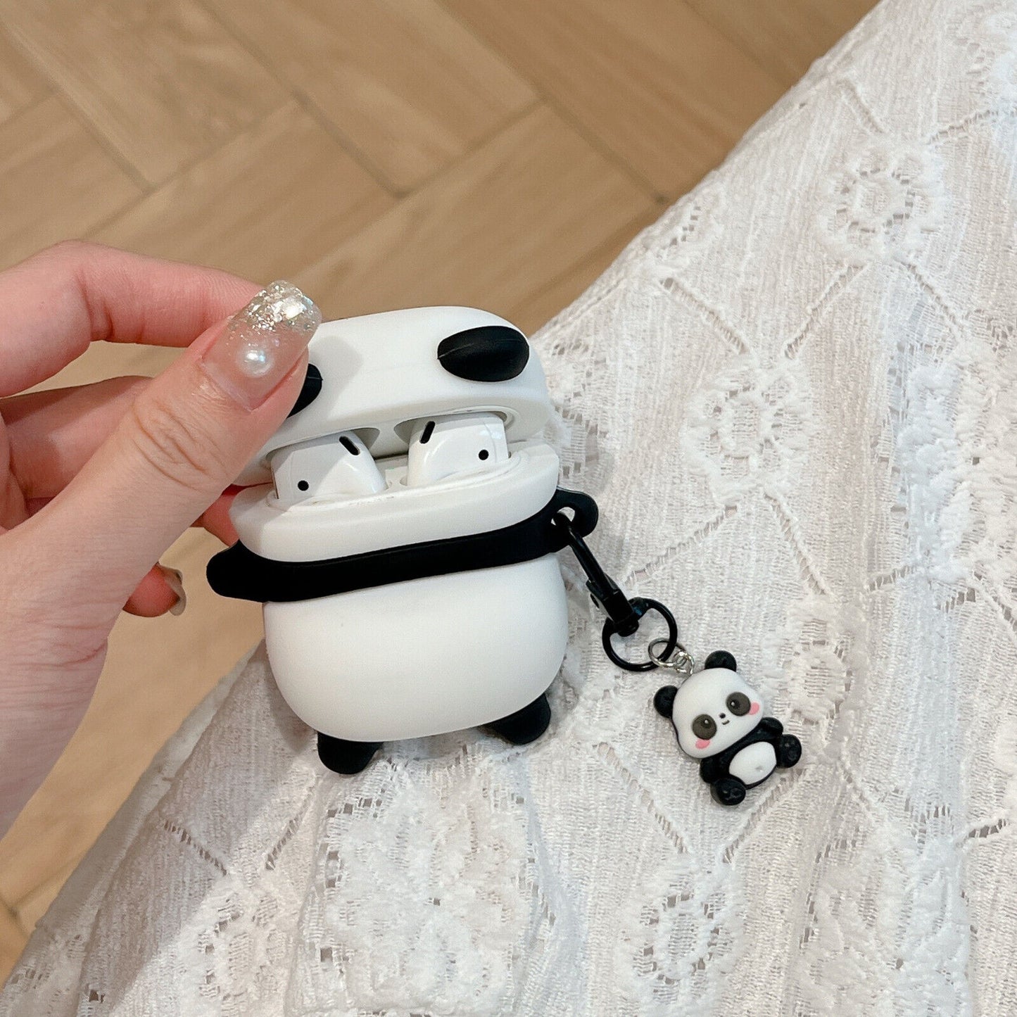 Panda Airpods Case For Apple Airpods 1 2Pro 3 4 Silicone Cute Cover with Charms