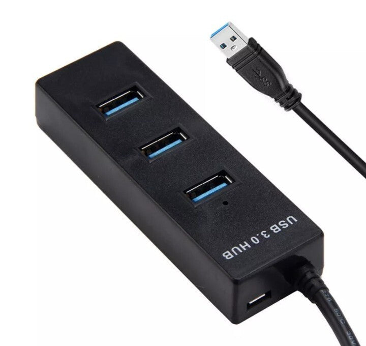 4-Port USB 3.0 Hub Splitter Multi Adapter High Speed For PC Mac Desktop Laptop