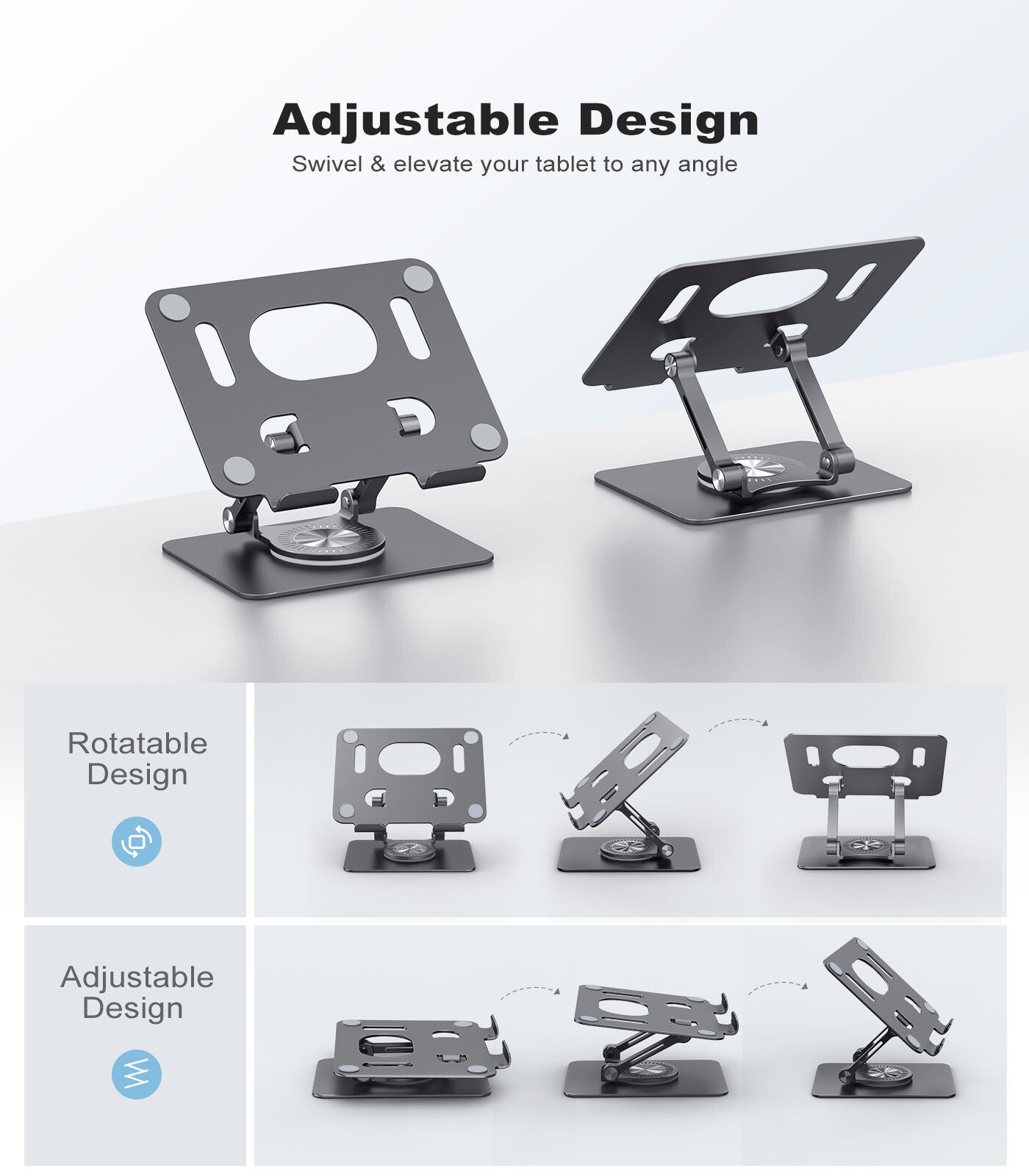Tablet Desktop Stand Desk Aluminum Metal Fold Holder Mount Cradle For Phone iPad