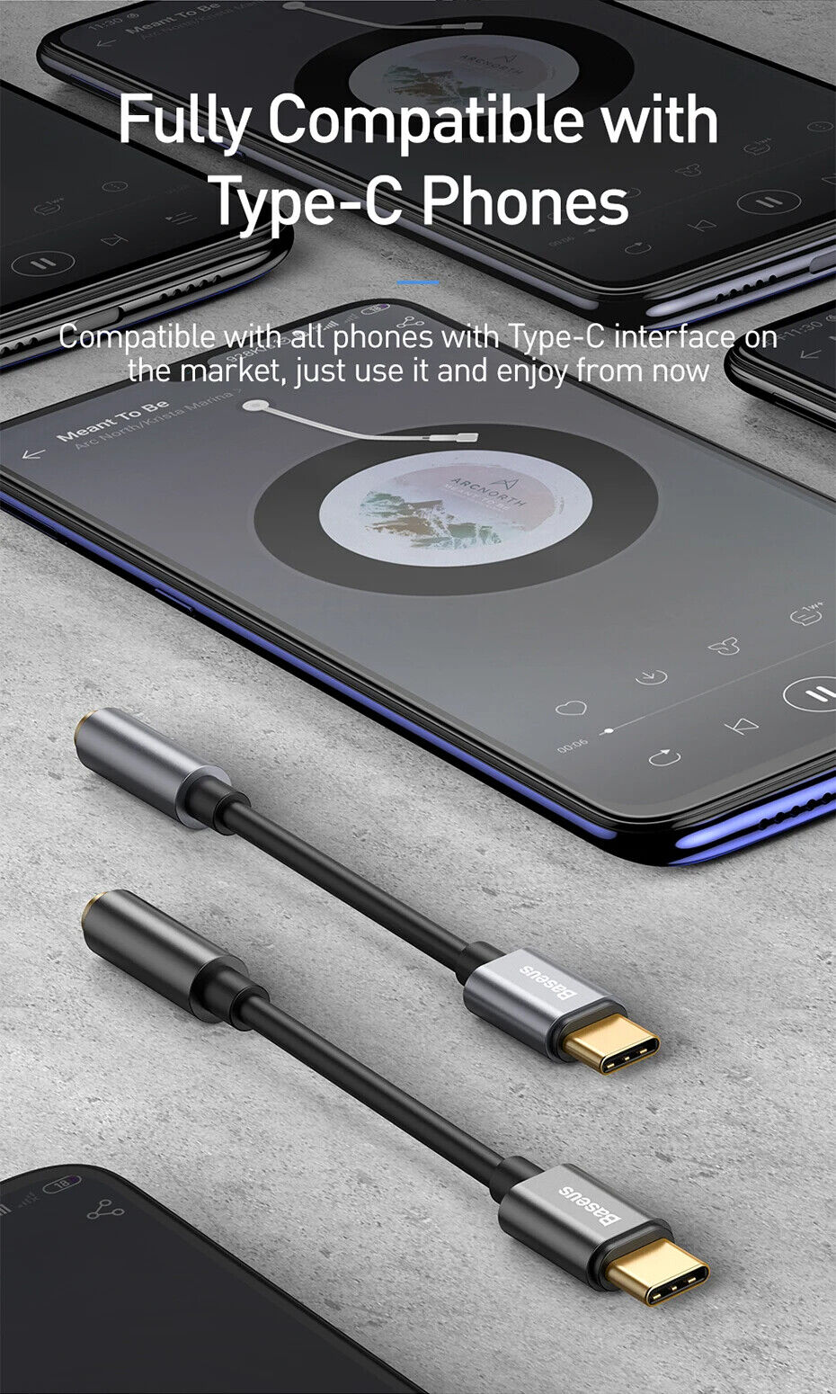 Baseus USB Type C To 3.5mm Earphone Jack OTG Adapter Type-C 3.5 mm Headphone