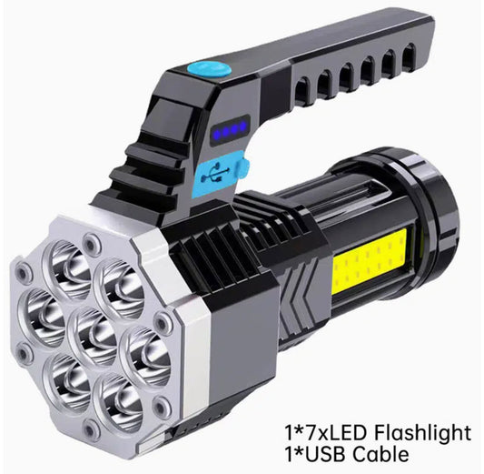 BCM ( KQ01868 ) High Power Handheld LED Flashlight USB Rechargeable 7-core Light