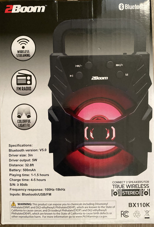 FM RADIO Extra Bass Wireless Speaker Portable Bluetooth Speaker Black - 3 in1 🎼