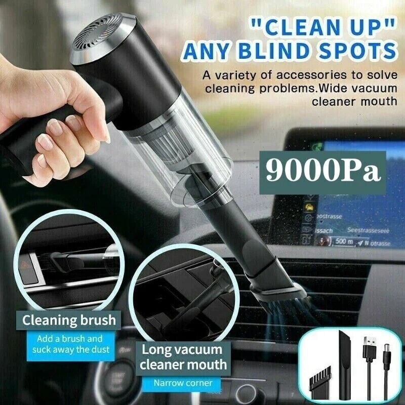 Powerful and Portable 9000Pa 3-In-1 Mini Auto Vacuum for Car,home