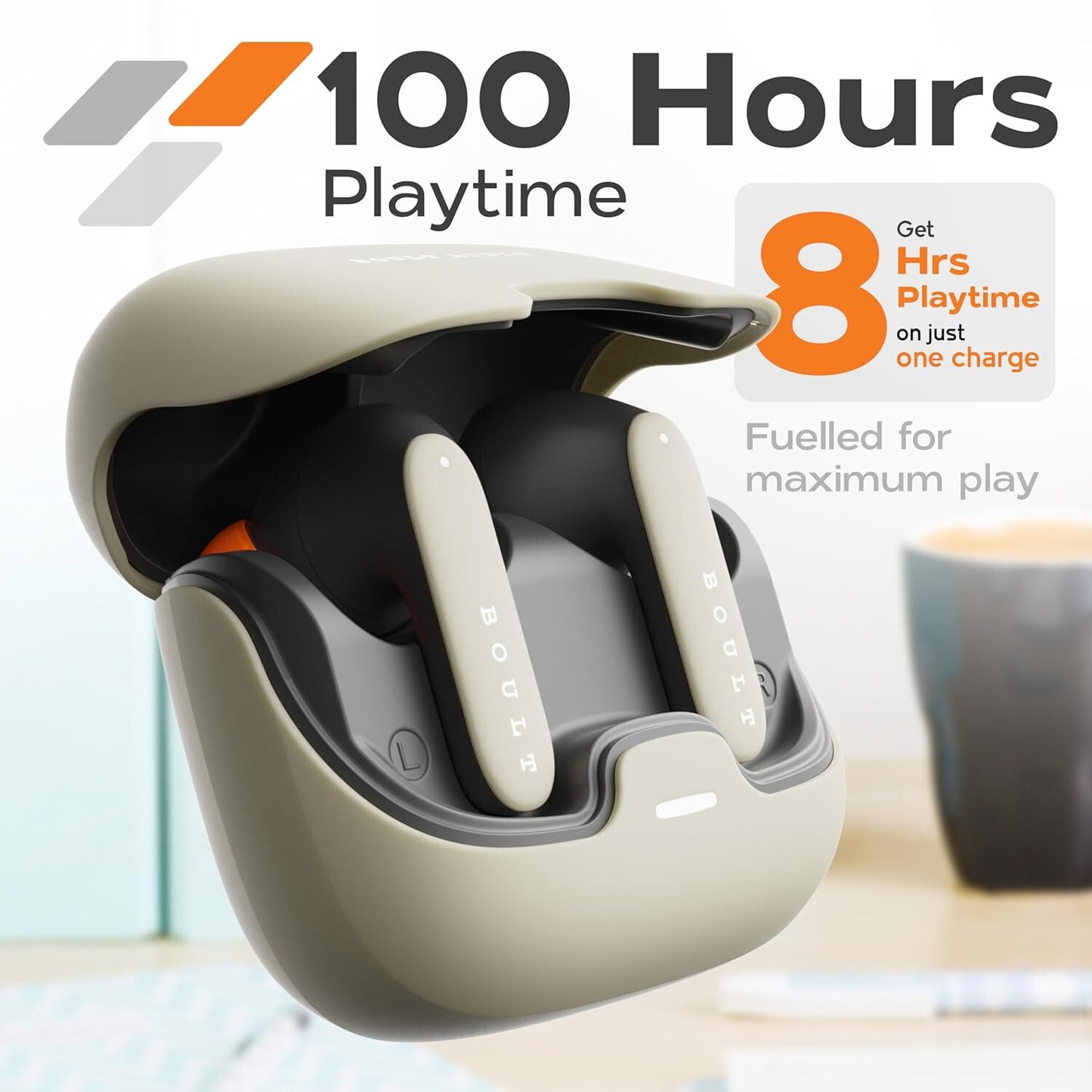 Boult Audio Z40 Pro with 100H Playtime, Quad Mic ENC,45ms Low Latency Gaming,