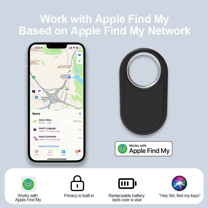Smart Tag2 GPS Bluetooth Tracker for Apple AirTag - Key and Luggage Finder