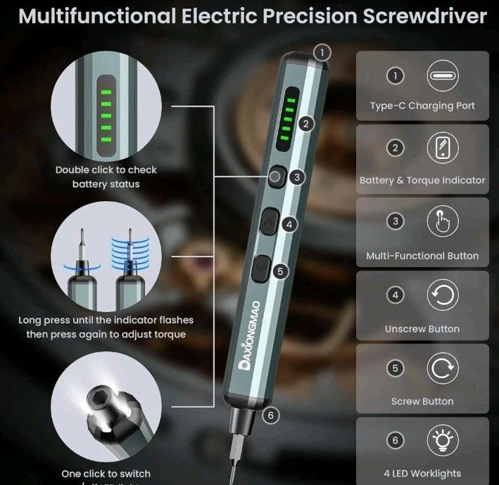 Electric Screwdriver 70 in 1 Screwdriver Set with 64 S2Bits for Eyeglasses Watch