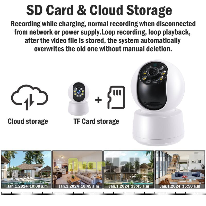Camara De Seguridad Wifi HD Para Casa Interior Exterior Con Audio y Microfono