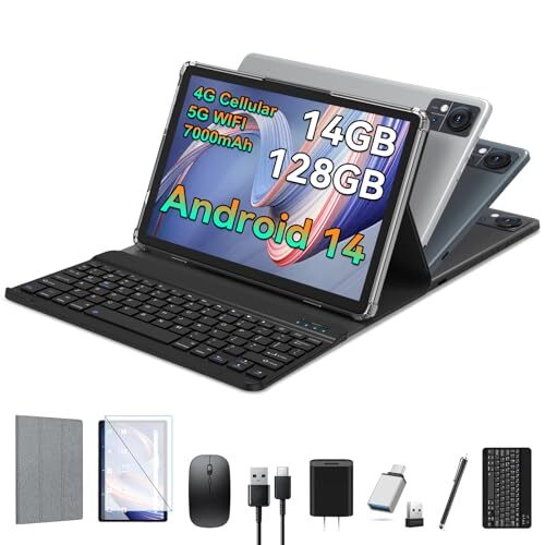 Android 14 Tablet 4G Cellular 14GB RAM(8+6 Virtual)+128GB ROM+1TB, 2024 Newest