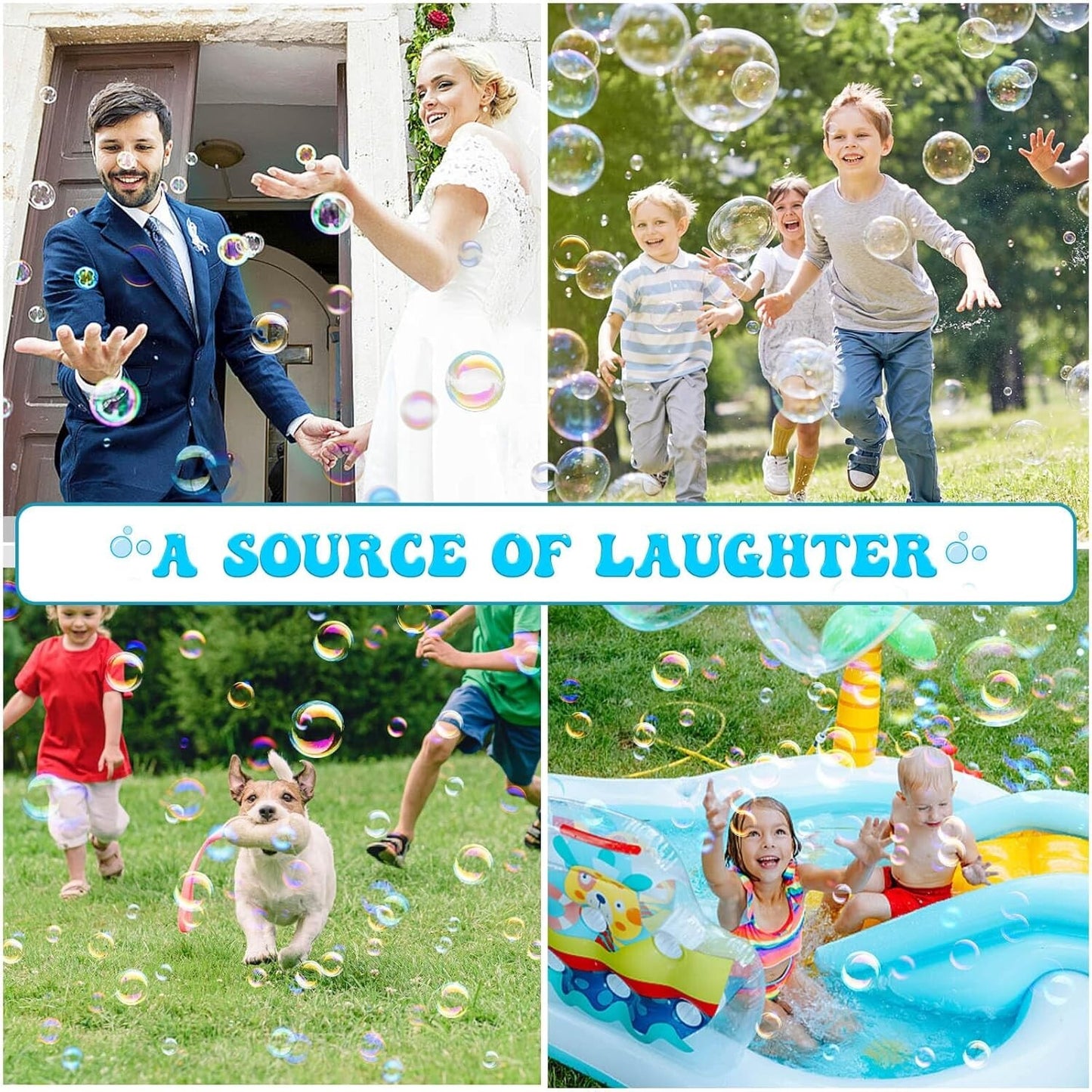 Bubble Machine for Kids - 2 Pack Bubble Toys for 3-8 Year Olds with Fun Bubbles