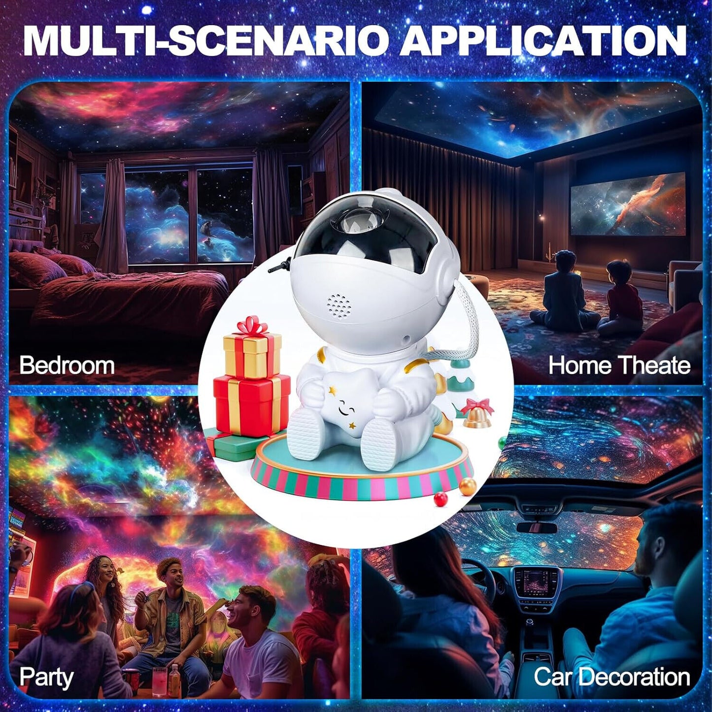 Star Projector Galaxy Night Light - Astronaut Space Buddy Projector with Remote