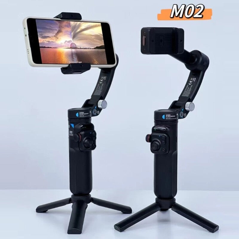 3 Axises Smartphone Gimbals Stabilizers Adjustable Fill Light for Video