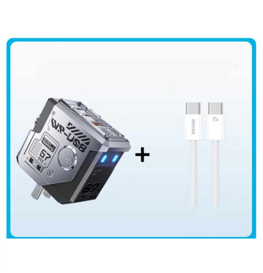 WEKOME 67W GaN Wall Charger Cable 3 Port For iPhone 16 15 14 13 Pro Oneplus 13