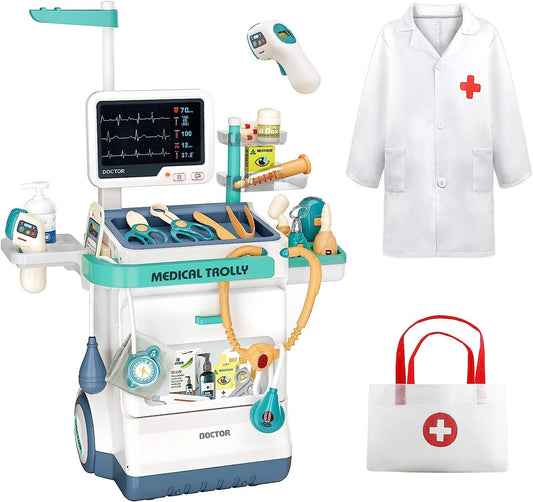 Doctor Kit for Kids, 28Pcs Pretend Play Medical Kit Toy with Sound and Light