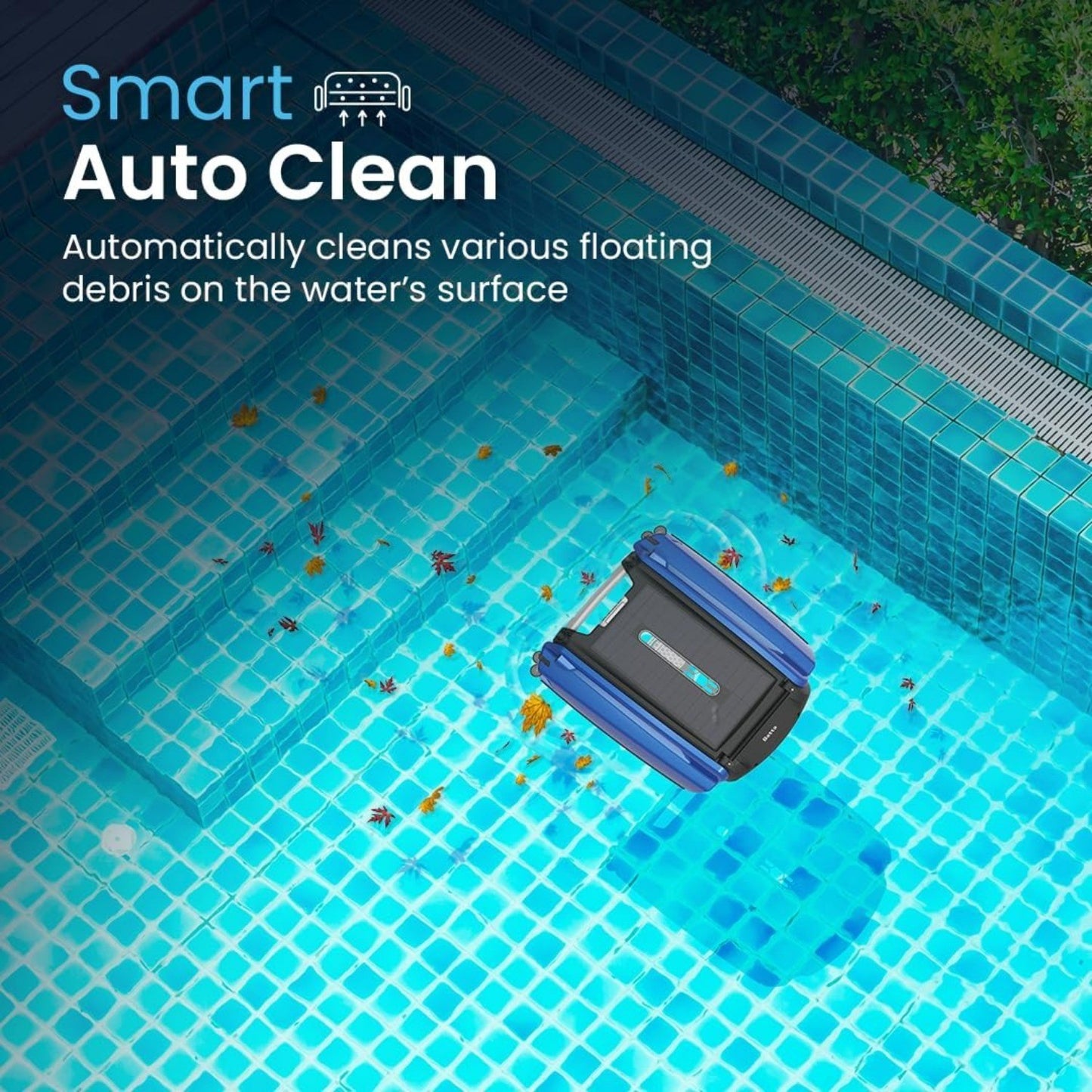 Solar Powered Automatic Robotic Pool Surface Skimmer Cleaner