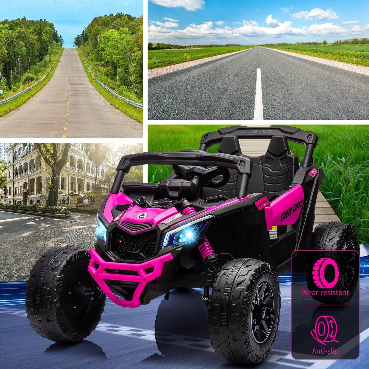 Can-Am Licensed 12V Ride on UTV Car for Kids Electric Fun Toys 4WD Off-Road Quad