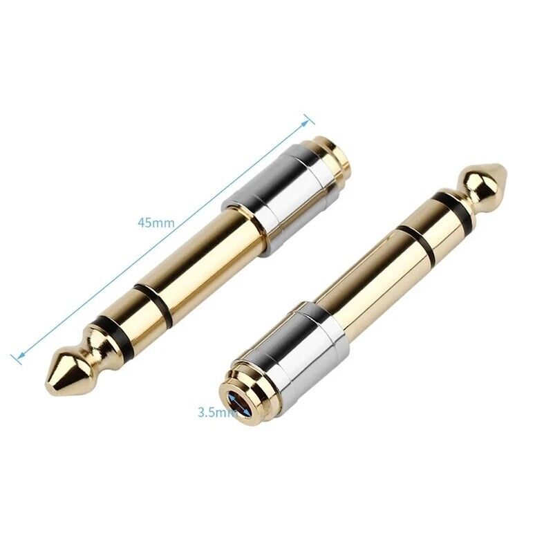 3pcs 6.35mm To 3.5mm Converters 1/4" Male 1/8" Female Jack Headphone Adapter