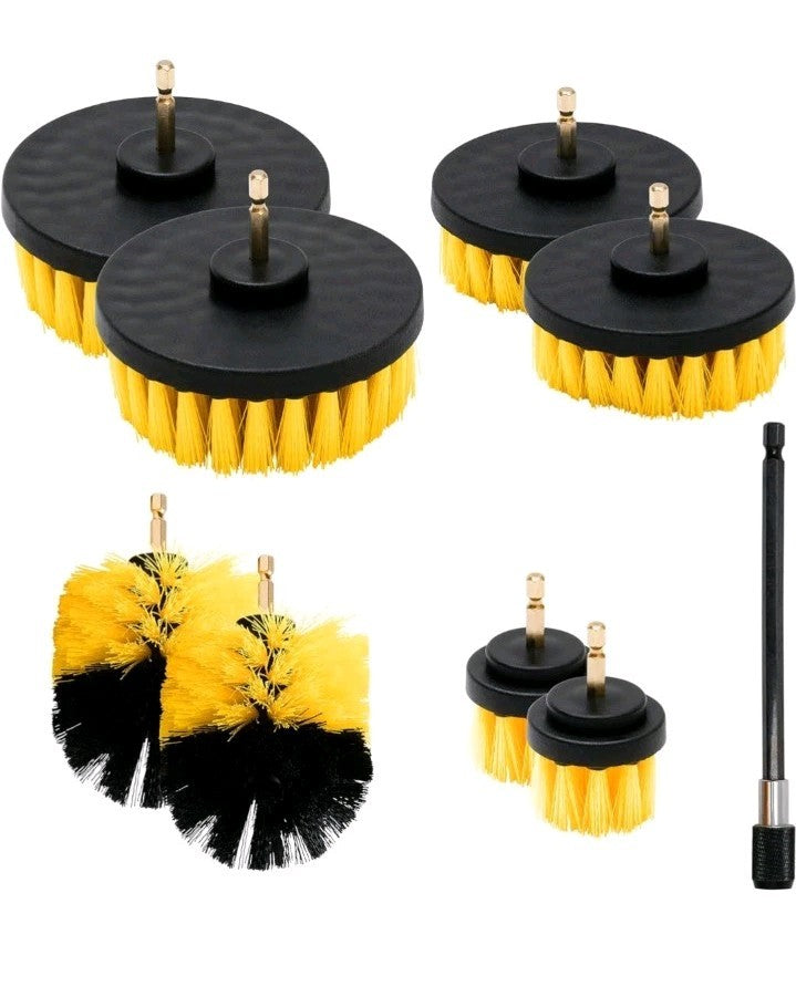 Drill Brush Attachment Set Of 9 Power Scrubber Brush For Cleaning Bathroom Tile