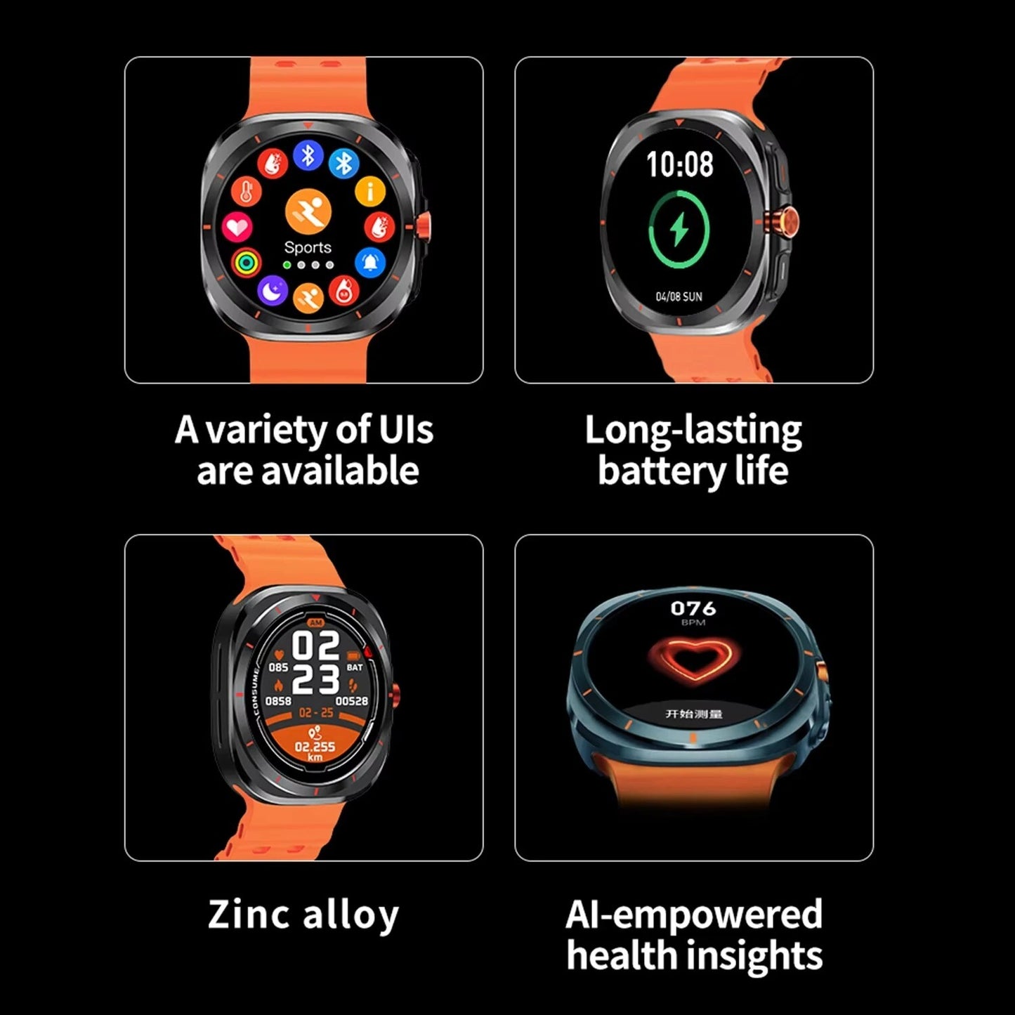 KESHUYOU 2025 New Bluetooth Talk Smart Watch 1.52 inch HD Games Health Android