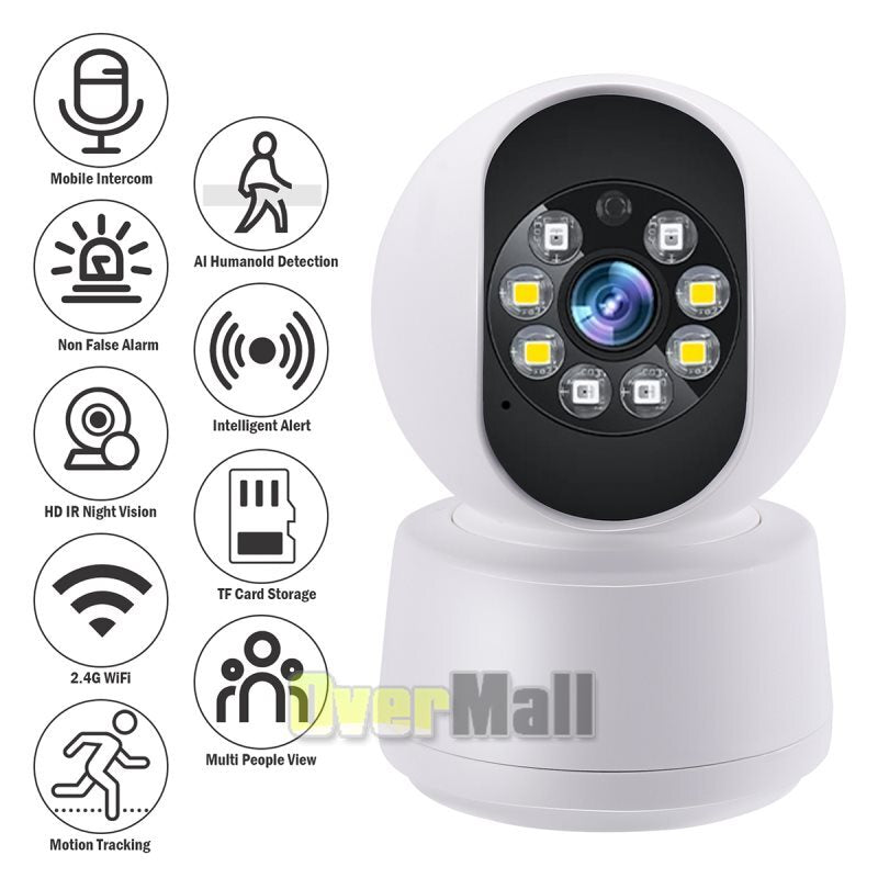 Camara De Seguridad Wifi HD Para Casa Interior Exterior Con Audio y Microfono